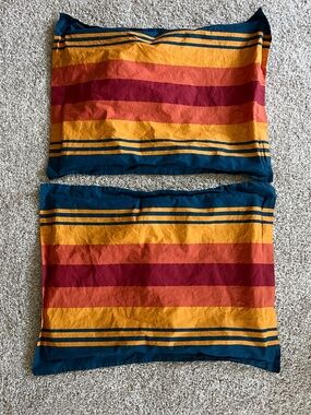 Pendleton Set of 2 Standard Pillow Shams Grand Canyon Blue Orange Stripes Cotton